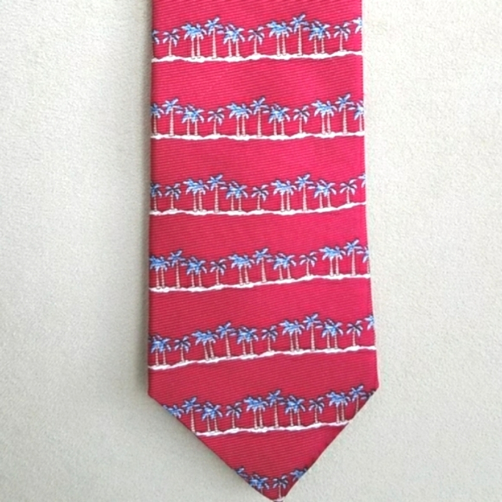 Red Silk Palm Tree Tie
